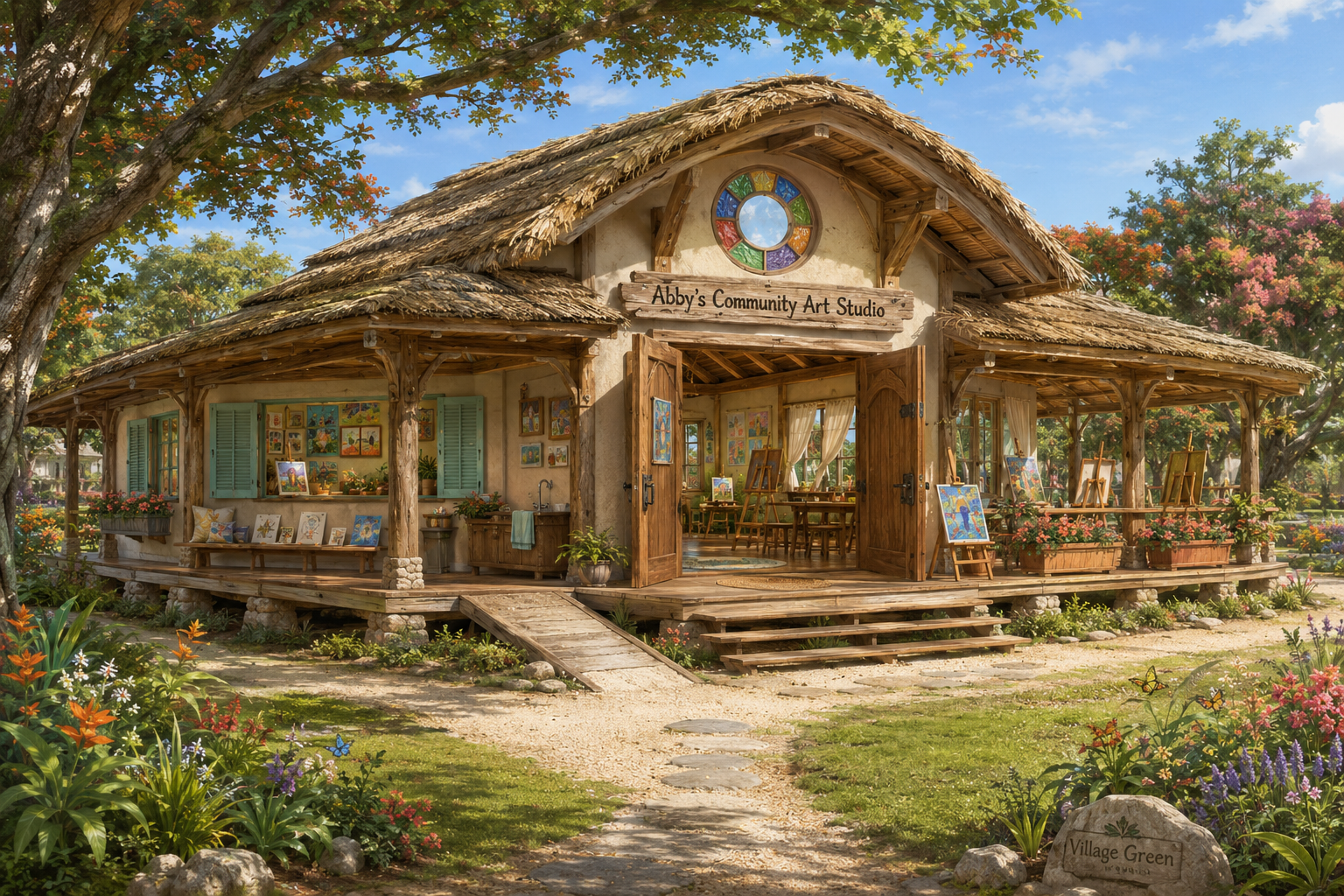 Abby’s Community Art Studio — original GOLD reference illustration